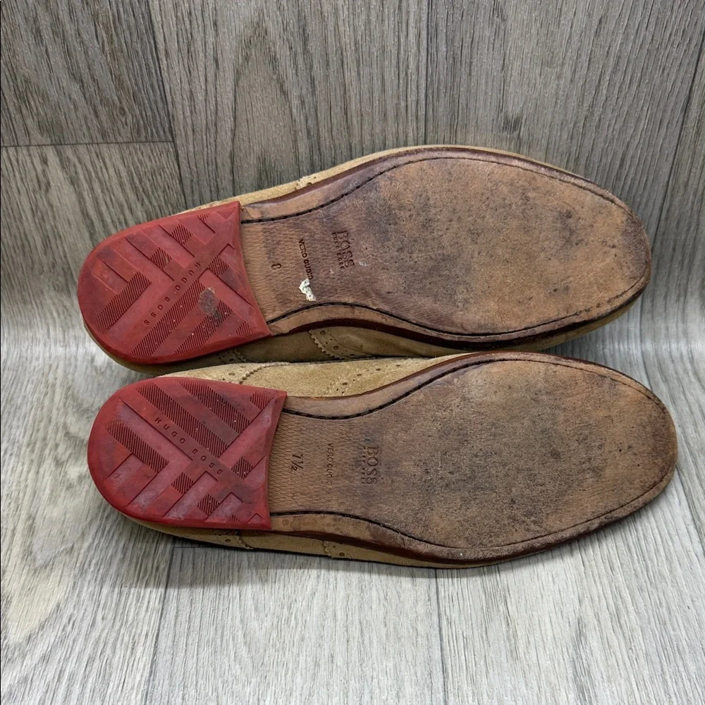 Hugo Boss Tan and Red Men's Shoes